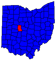 Ohio Map Showing Location of Union County